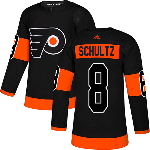 Adidas Flyers #8 Dave Schultz Black Alternate Authentic Stitched NHL Jersey Adidas Flyers #8 Dave Schultz Black Alternate Authentic Stitched NHL Jersey