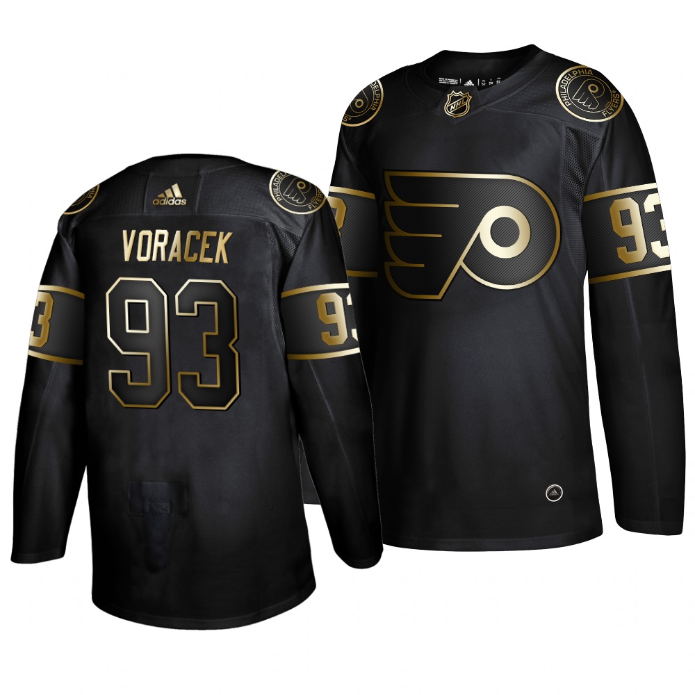 Adidas Flyers #93 Jakub Voracek Men's 2019 Black Golden Edition Authentic Stitched NHL Jersey Adidas Flyers #93 Jakub Voracek Men's 2019 Black Golden Edition Authentic Stitched NHL Jersey