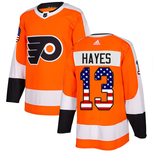 Adidas Flyers #13 Kevin Hayes Orange Home Authentic USA Flag Stitched NHL Jersey Adidas Flyers #13 Kevin Hayes Orange Home Authentic USA Flag Stitched NHL Jersey