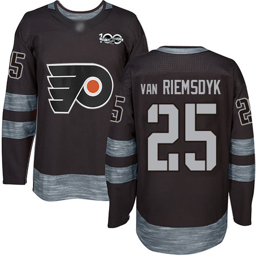 Adidas Flyers #25 James Van Riemsdyk Black 1917-2017 100th Anniversary Stitched NHL Jersey
