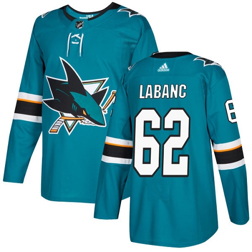Adidas Sharks #62 Kevin Labanc Teal Home Authentic Stitched NHL Jersey Adidas Sharks #62 Kevin Labanc Teal Home Authentic Stitched NHL Jersey