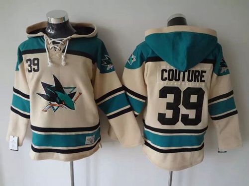 Sharks #39 Logan Couture Cream Sawyer Hooded Sweatshirt Stitched NHL Jersey Sharks #39 Logan Couture Cream Sawyer Hooded Sweatshirt Stitched NHL Jersey