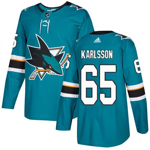 Adidas Sharks #65 Erik Karlsson Teal Home Authentic Stitched NHL Jersey Adidas Sharks #65 Erik Karlsson Teal Home Authentic Stitched NHL Jersey