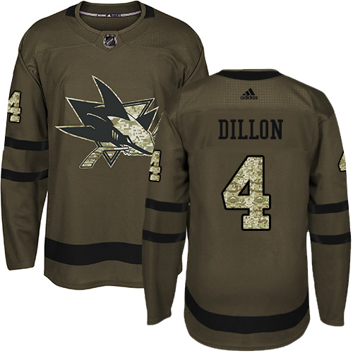 Adidas Sharks #4 Brenden Dillon Green Salute to Service Stitched NHL Jersey Adidas Sharks #4 Brenden Dillon Green Salute to Service Stitched NHL Jersey