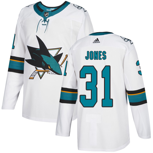 Adidas Sharks #31 Martin Jones White Road Authentic Stitched NHL Jersey Adidas Sharks #31 Martin Jones White Road Authentic Stitched NHL Jersey