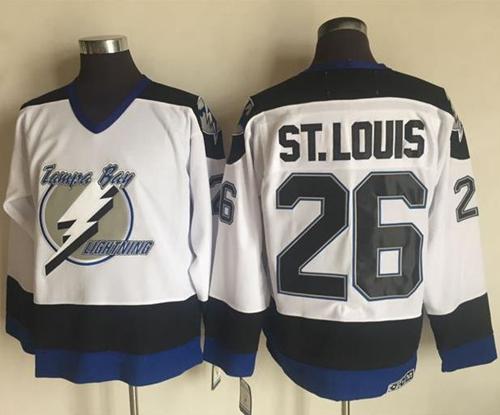 Lightning #26 Martin St. Louis White CCM Throwback Stitched NHL Jersey Lightning #26 Martin St. Louis White CCM Throwback Stitched NHL Jersey
