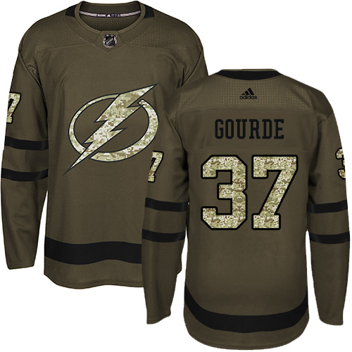Adidas Lightning #37 Yanni Gourde Green Salute to Service Stitched NHL Jersey Adidas Lightning #37 Yanni Gourde Green Salute to Service Stitched NHL Jersey