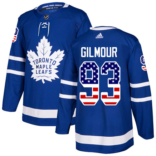 Adidas Maple Leafs #93 Doug Gilmour Blue Home Authentic USA Flag Stitched NHL Jersey Adidas Maple Leafs #93 Doug Gilmour Blue Home Authentic USA Flag Stitched NHL Jersey
