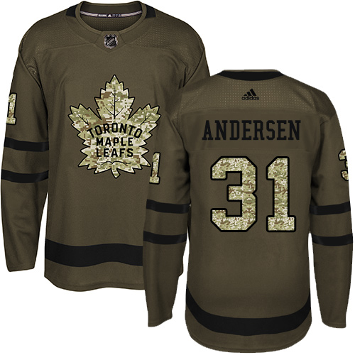 Adidas Maple Leafs #31 Frederik Andersen Green Salute to Service Stitched NHL Jersey Adidas Maple Leafs #31 Frederik Andersen Green Salute to Service Stitched NHL Jersey