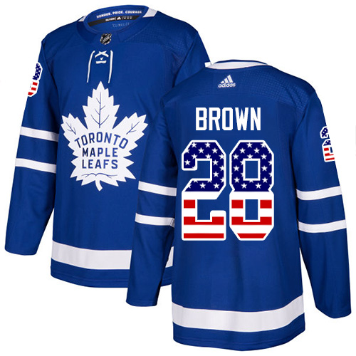 Adidas Maple Leafs #28 Connor Brown Blue Home Authentic USA Flag Stitched NHL Jersey Adidas Maple Leafs #28 Connor Brown Blue Home Authentic USA Flag Stitched NHL Jersey