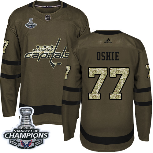 Adidas Capitals #77 T.J Oshie Green Salute to Service Stanley Cup Final Champions Stitched NHL Jersey Adidas Capitals #77 T.J Oshie Green Salute to Service Stanley Cup Final Champions Stitched NHL Jersey