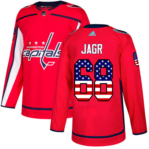 Adidas Capitals #68 Jaromir Jagr Red Home Authentic USA Flag Stitched NHL Jersey Adidas Capitals #68 Jaromir Jagr Red Home Authentic USA Flag Stitched NHL Jersey