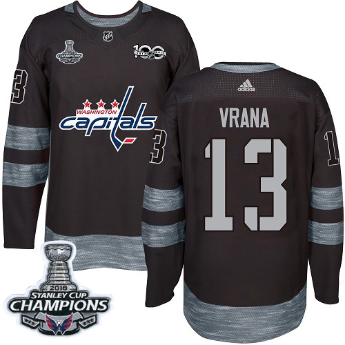 Adidas Capitals #13 Jakub Vrana Black 1917-2017 100th Anniversary Stanley Cup Final Champions Stitched NHL Jersey Adidas Capitals #13 Jakub Vrana Black 1917-2017 100th Anniversary Stanley Cup Final Champions Stitched NHL Jersey