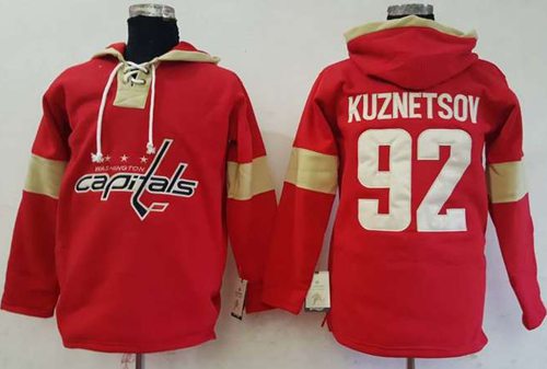 Capitals #92 Evgeny Kuznetsov Red Pullover Hoodie Stitched NHL Jersey Capitals #92 Evgeny Kuznetsov Red Pullover Hoodie Stitched NHL Jersey