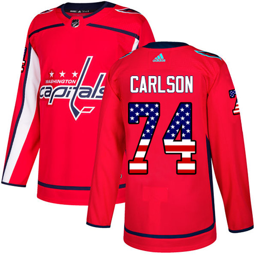 Adidas Capitals #74 John Carlson Red Home Authentic USA Flag Stitched NHL Jersey Adidas Capitals #74 John Carlson Red Home Authentic USA Flag Stitched NHL Jersey