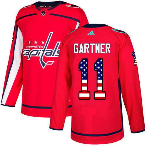 Adidas Capitals #11 Mike Gartner Red Home Authentic USA Flag Stitched NHL Jersey Adidas Capitals #11 Mike Gartner Red Home Authentic USA Flag Stitched NHL Jersey