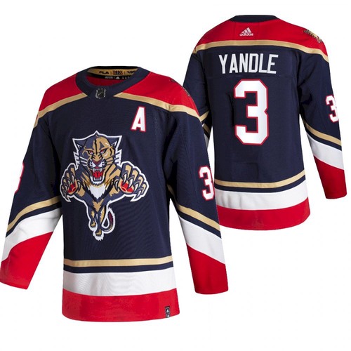 Men's Florida Panthers #3 Keith Yandle Black Black 2020-21 Reverse Retro Stitched Jersey