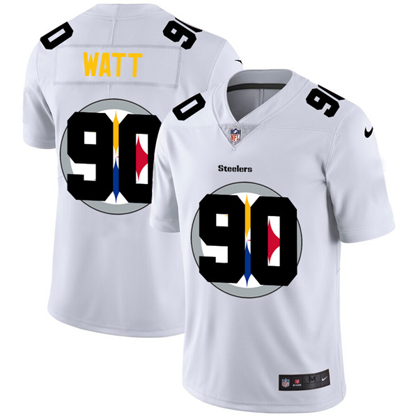 Men's Pittsburgh Steelers #90 T. J. Watt White NFL Stitched Jersey Men's Pittsburgh Steelers #90 T. J. Watt White NFL Stitched Jersey