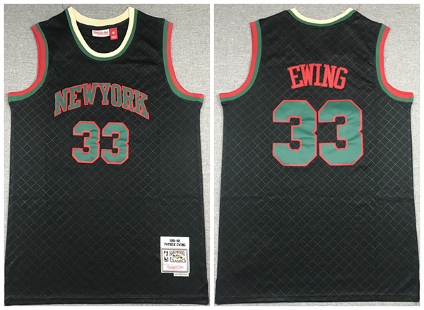 Men's New Yok Knicks #33 Patrick Ewing Black Throwback Stitched Jersey Men's New Yok Knicks #33 Patrick Ewing Black Throwback Stitched Jersey