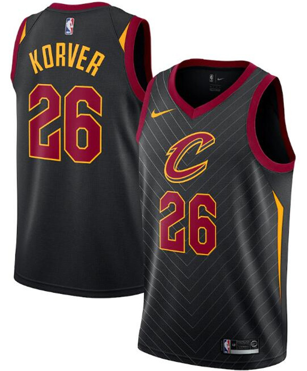 Men's Cleveland Cavaliers Black #26 Kyle Korver Statement Edition Swingman Stitched Jersey