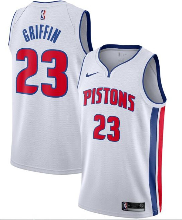 Men's Detroit Pistons #23 Blake Griffin White NBA Association Edition Stitched Swingman Jersey Men's Detroit Pistons #23 Blake Griffin White NBA Association Edition Stitched Swingman Jersey