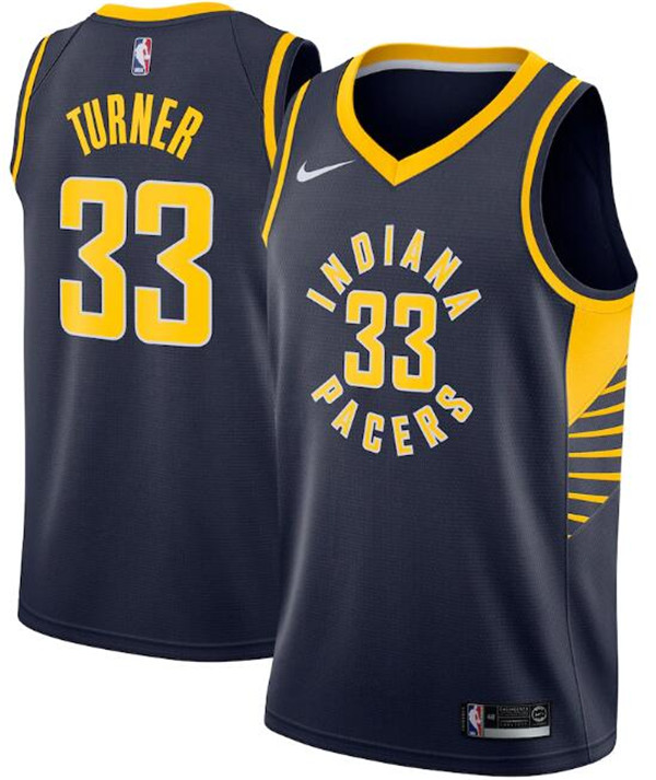 Men's Indiana Pacers Navy #33 Myles Turner Icon Edition Swingman Stitched Jersey Men's Indiana Pacers Navy #33 Myles Turner Icon Edition Swingman Stitched Jersey