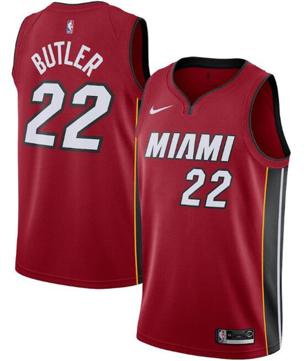 Men's Miami Heat Red Red #22 Jimmy Butler Statement Edition Swingman Stitched Jersey Men's Miami Heat Red Red #22 Jimmy Butler Statement Edition Swingman Stitched Jersey