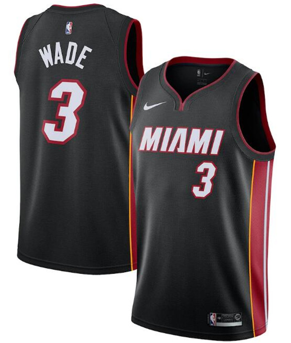 Men's Miami Heat Black #3 Dwyane Wade Icon Edition Swingman Stitched Jersey Men's Miami Heat Black #3 Dwyane Wade Icon Edition Swingman Stitched Jersey