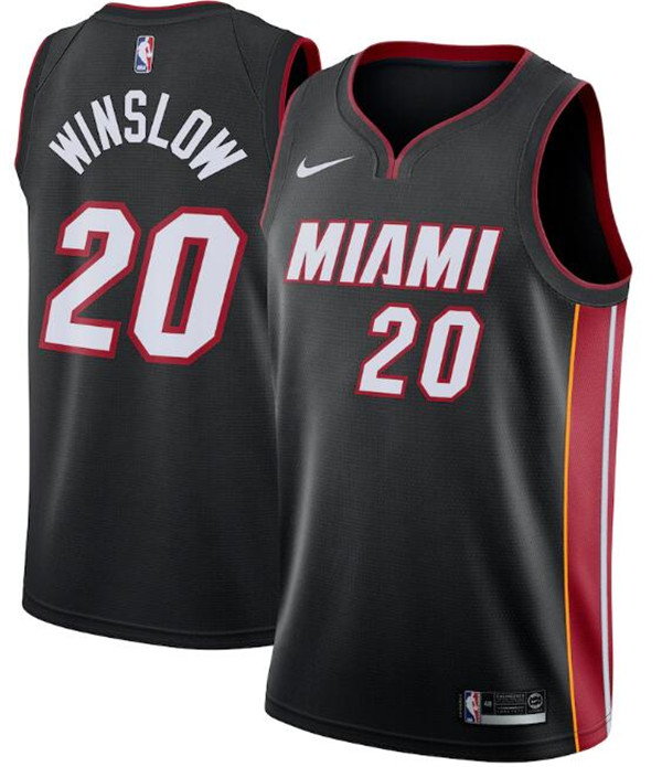 Men's Miami Heat Black #20 Justise Winslow Icon Edition Swingman Stitched Jersey Men's Miami Heat Black #20 Justise Winslow Icon Edition Swingman Stitched Jersey