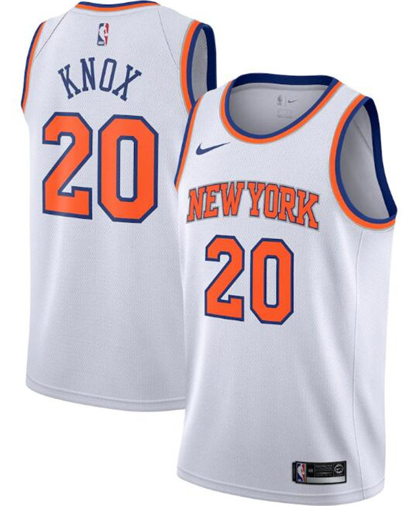 New Yok Knicks White #20 Kevin Knox Association Edition Stitched Swingman Jersey New Yok Knicks White #20 Kevin Knox Association Edition Stitched Swingman Jersey