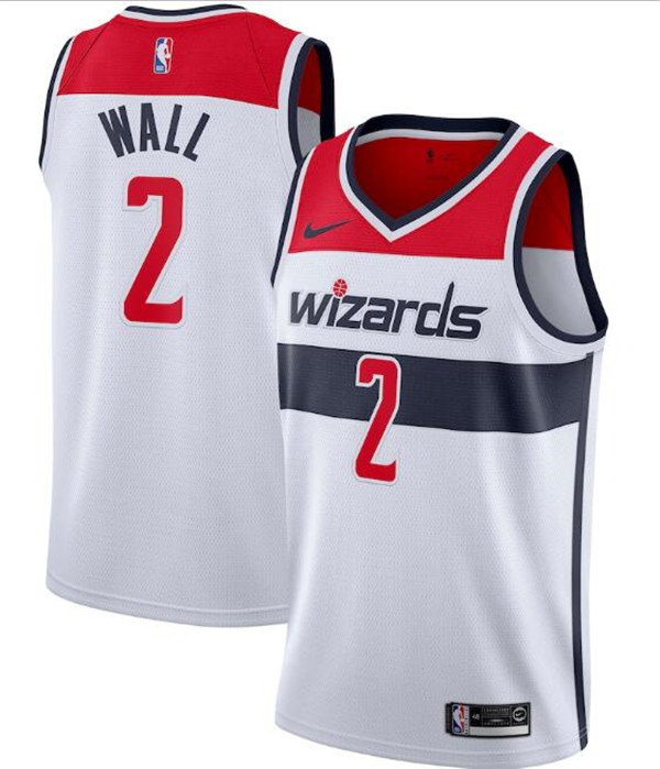 Men's Washington Wizards #2 John Wall White NBA Association Edition Swingman Stitched Jersey Men's Washington Wizards #2 John Wall White NBA Association Edition Swingman Stitched Jersey