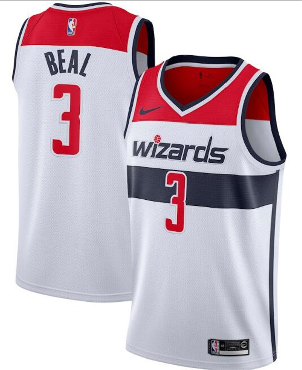 Men's Washington Wizards #3 Bradley Beal White NBA Association Edition Stitched Jersey Men's Washington Wizards #3 Bradley Beal White NBA Association Edition Stitched Jersey