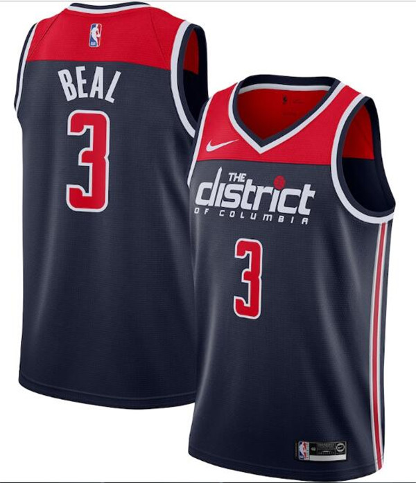 Men's Washington Wizards #3 Bradley Beal NBA Navy Statement Edition Stitched Jersey Men's Washington Wizards #3 Bradley Beal NBA Navy Statement Edition Stitched Jersey
