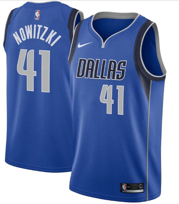 Men's Dallas Mavericks #41 Dirk Nowitzki Blue NBA Stitched Jersey Men's Dallas Mavericks #41 Dirk Nowitzki Blue NBA Stitched Jersey