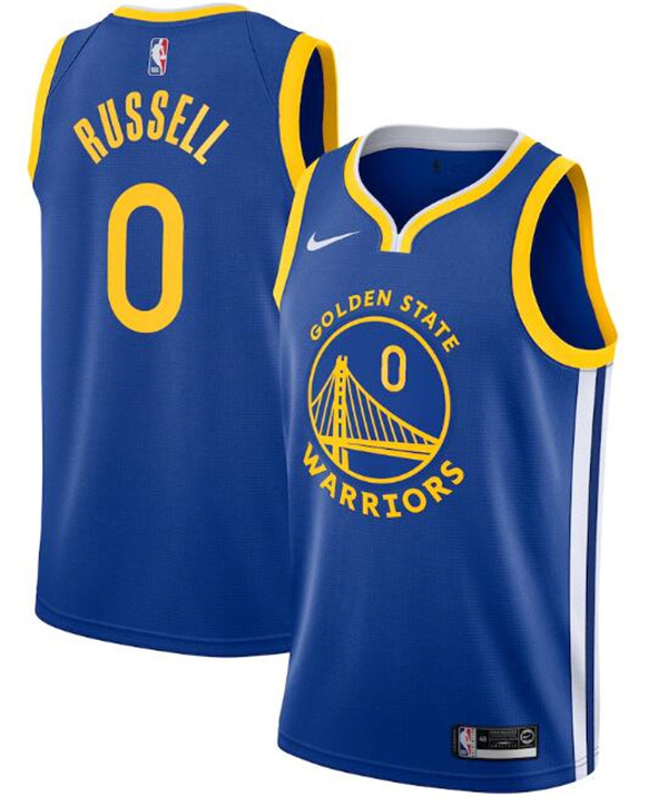 Men's Golden State Warriors #0 D'Angelo Russell Royal NBA Icon Edition Stitched Jersey Men's Golden State Warriors #0 D'Angelo Russell Royal NBA Icon Edition Stitched Jersey
