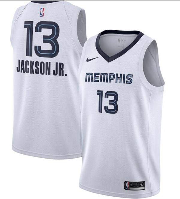 Men's Memphis Grizzlies #13 Jaren Jackson Jr. White NBA Association Edition Stitched Jersey Men's Memphis Grizzlies #13 Jaren Jackson Jr. White NBA Association Edition Stitched Jersey