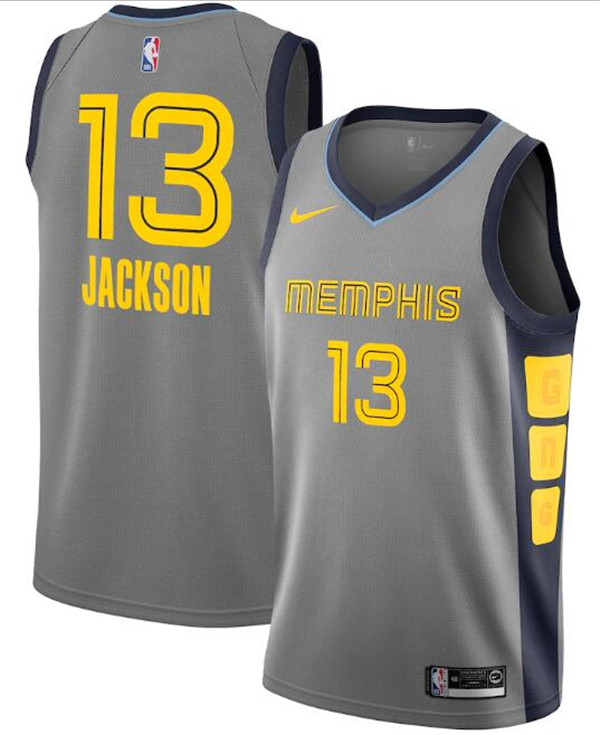 Men's Memphis Grizzlies #13 Jaren Jackson Jr. Grey NBA City Edition Stitched Jersey Men's Memphis Grizzlies #13 Jaren Jackson Jr. Grey NBA City Edition Stitched Jersey