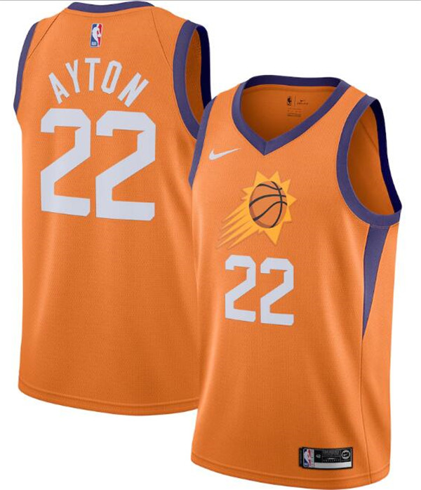 Men's Phoenix Suns Orange #22 Deandre Ayton Statement Edition Stitched Jersey Men's Phoenix Suns Orange #22 Deandre Ayton Statement Edition Stitched Jersey