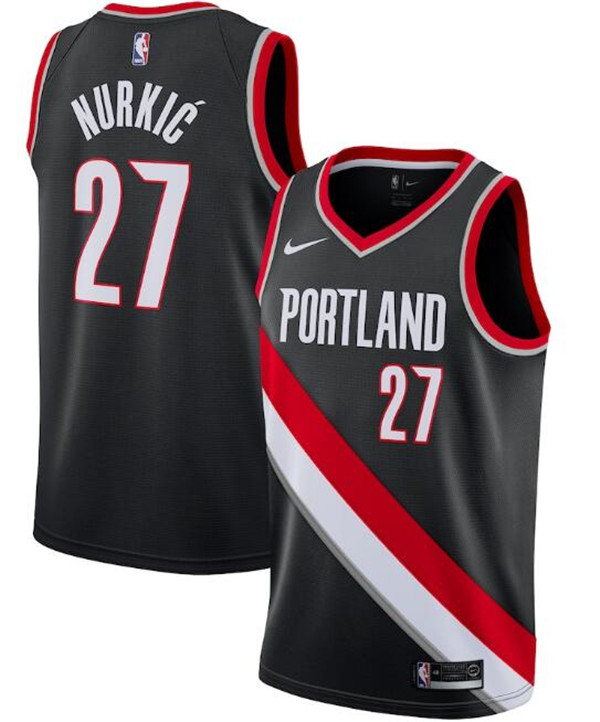 Men's Portland Trail Blazers #27 Jusuf Nurkic Black NBA Icon Edition Stitched Jersey Men's Portland Trail Blazers #27 Jusuf Nurkic Black NBA Icon Edition Stitched Jersey