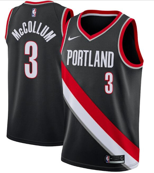 Men's Portland Trail Blazers #3 C.J. McCollum Black NBA Icon Edition Stitched Jersey Men's Portland Trail Blazers #3 C.J. McCollum Black NBA Icon Edition Stitched Jersey