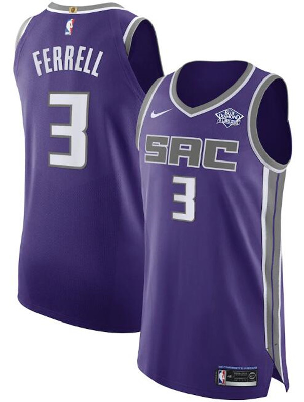 Men's Sacramento Kings #3 Yogi Ferrel Purple NBA Icon Edition Stitched Jersey Men's Sacramento Kings #3 Yogi Ferrel Purple NBA Icon Edition Stitched Jersey