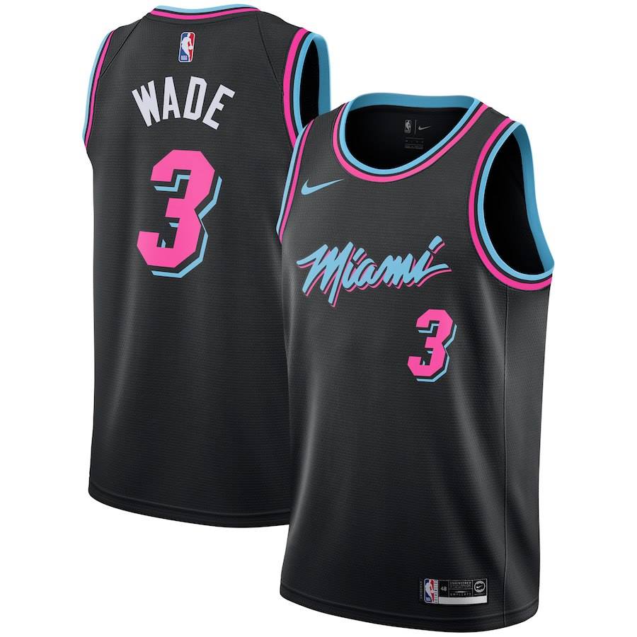 Men's Nike Heat #3 Dwyane Wade Black Swingman NBA Jersey Men's Nike Heat #3 Dwyane Wade Black Swingman NBA Jersey