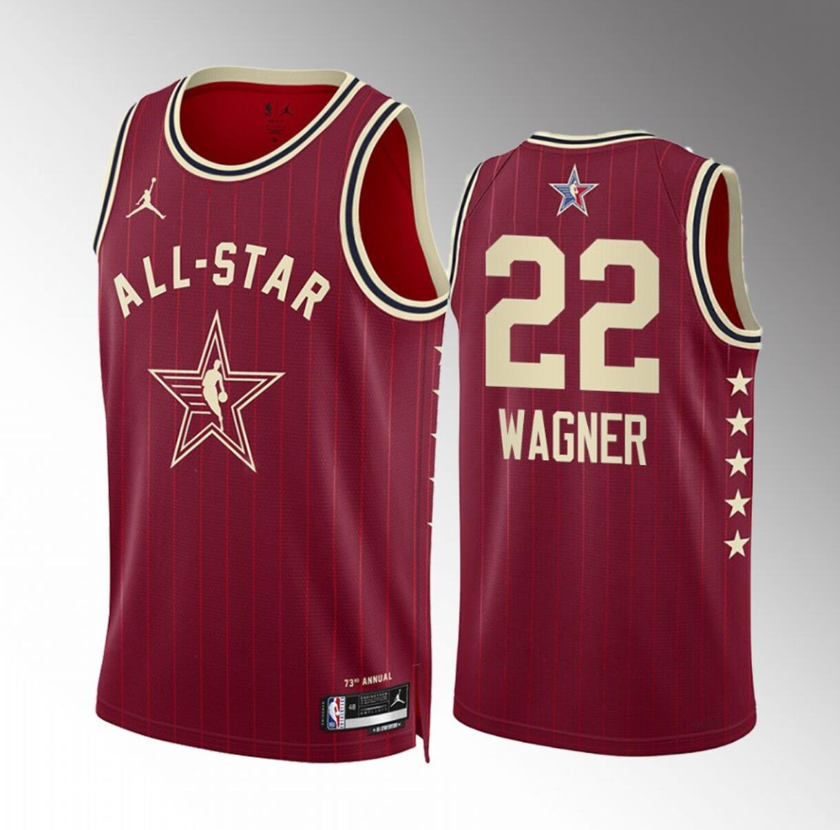 Men's 2024 All-Star #22 Franz Wagner Crimson Stitched Basketball Jersey Men's 2024 All-Star #22 Franz Wagner Crimson Stitched Basketball Jersey