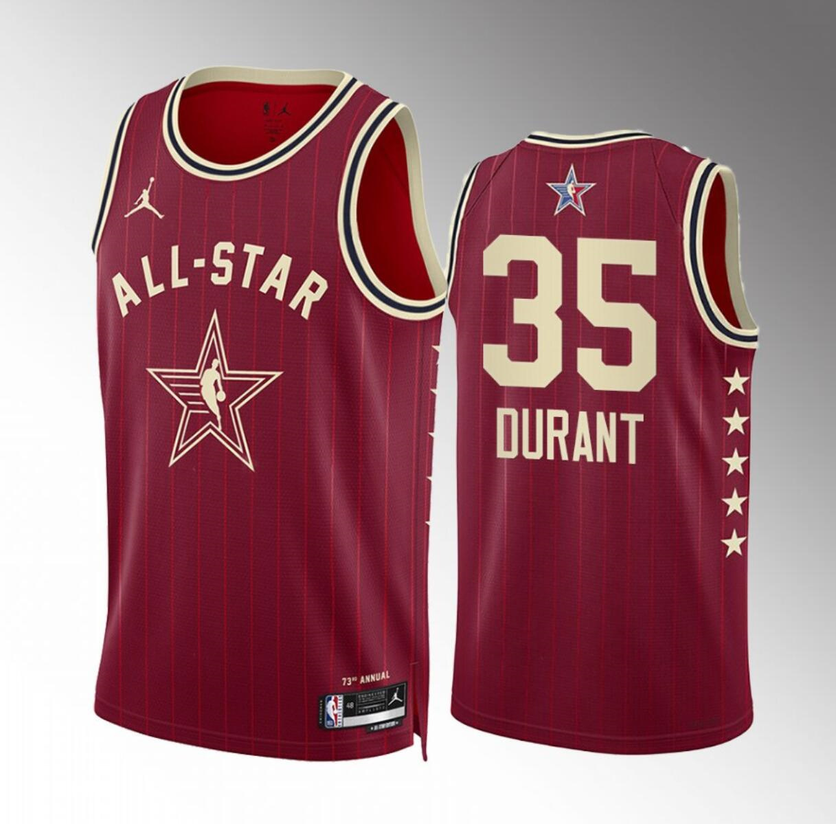 Men's 2024 All-Star #35 Kevin Durant Crimson Stitched Basketball Jersey Men's 2024 All-Star #35 Kevin Durant Crimson Stitched Basketball Jersey