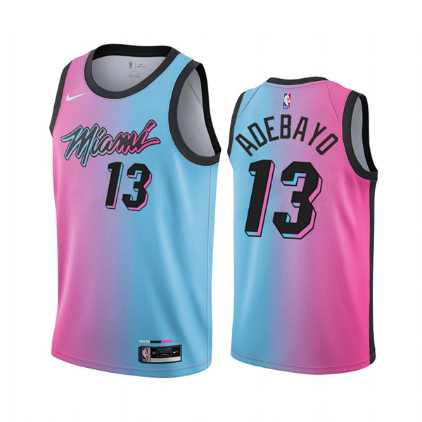 Men's Miami Heat #13 Bam Adebayo 2021 Blue/Pink City Edition Vice Stitched NBA Jersey Men's Miami Heat #13 Bam Adebayo 2021 Blue/Pink City Edition Vice Stitched NBA Jersey