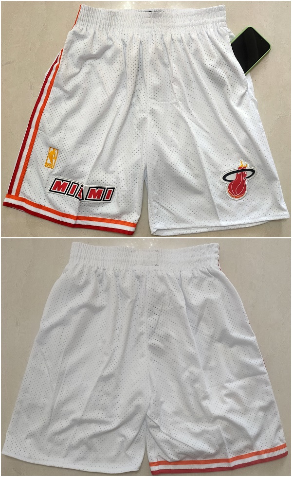 Men's Miami Heat White Shorts (Run Small) Men's Miami Heat White Shorts (Run Small)