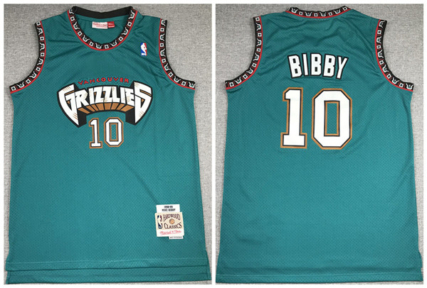 Men's Memphis Grizzlies #10 Mike Bibby 1998-99 Green NBA Throwback Stitched Jersey Men's Memphis Grizzlies #10 Mike Bibby 1998-99 Green NBA Throwback Stitched Jersey