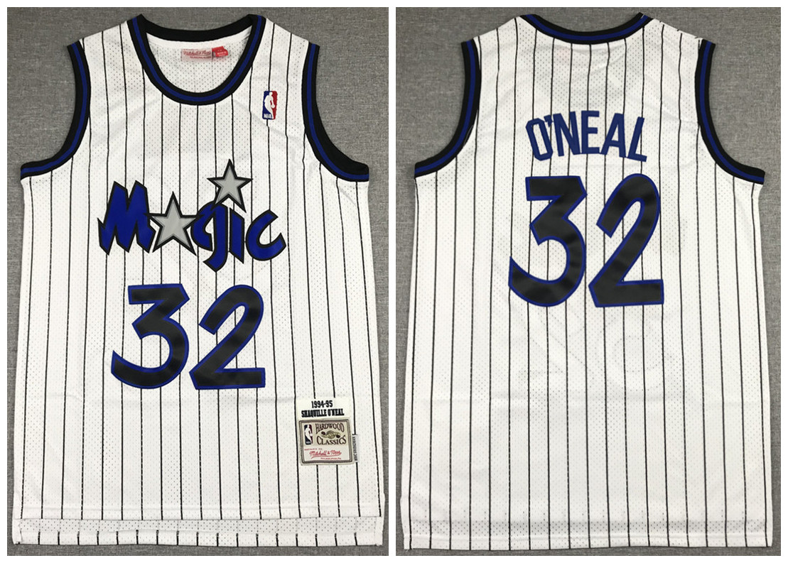 Men's Orlando Magic #32 Shaquille O'Neal White Throwback Stitched Jersey Men's Orlando Magic #32 Shaquille O'Neal White Throwback Stitched Jersey