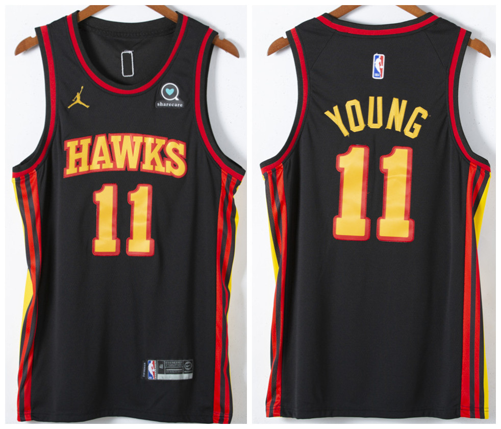 Men's Atlanta Hawks #11 Trae Young Black Stitched Jersey Men's Atlanta Hawks #11 Trae Young Black Stitched Jersey