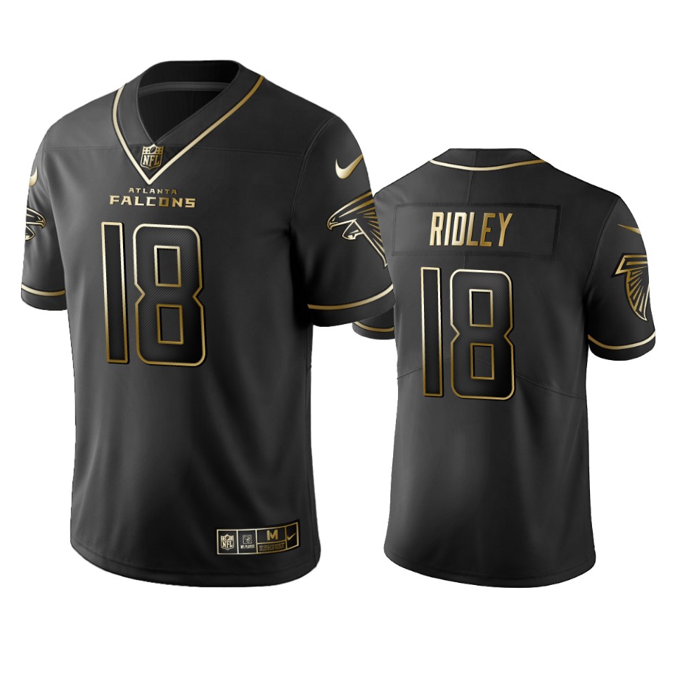 Falcons #18 Calvin Ridley Men's Stitched NFL Vapor Untouchable Limited Black Golden Jersey Falcons #18 Calvin Ridley Men's Stitched NFL Vapor Untouchable Limited Black Golden Jersey